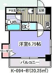 グレース富士美 2階1Kの間取り