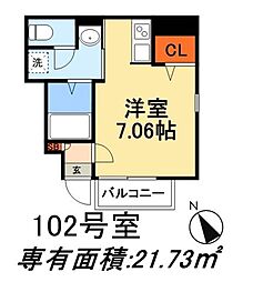 ＡＲＫ〜アーク〜 1階ワンルームの間取り