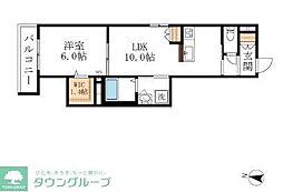 Kihachi　west 202 2階1LDKの間取り