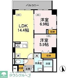 カスタリア西船橋II 2LDKの間取図画像