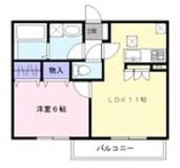 メゾンヴェール徳住 1階1LDKの間取り