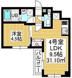 JR総武線 幕張駅 徒歩11分の賃貸マンション 1階1LDKの間取り