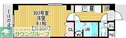 BelleAube大久保 1Kの間取図画像