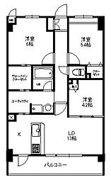クレール大洲 3LDKの間取図画像