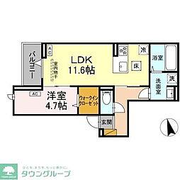 D-SOLACE津田沼 II 1LDKの間取図画像