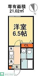 クレストコート幕張 1Kの間取図画像