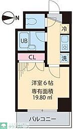 ベイステート安間 1Kの間取図画像