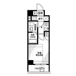 プレール・ドゥーク津田沼 1Kの間取図画像