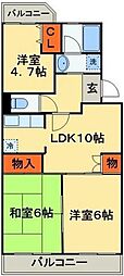 宮野木台ハイツ 3LDKの間取図画像