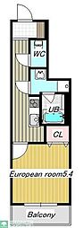 藤田コーポ 1Kの間取図画像