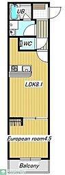 藤田コーポ 1LDKの間取図画像