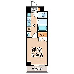 アジリア浦安 1Kの間取図画像