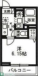 Verde塩焼 1Kの間取図画像