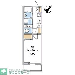 ウィンドテラス船橋宮本I 1Kの間取図画像