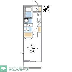 ウィンドテラス船橋宮本I 1Kの間取図画像