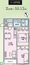 カームグレイスI 2LDKの間取図画像