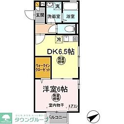 スマートF 1DKの間取図画像