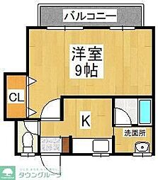 カーサ・フローラ津田沼 1Kの間取図画像