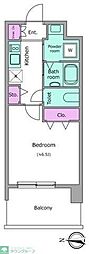 レジディア船橋2 1Kの間取図画像