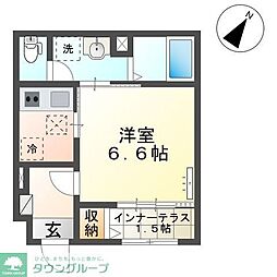 ハイムフェリクス 1Kの間取図画像
