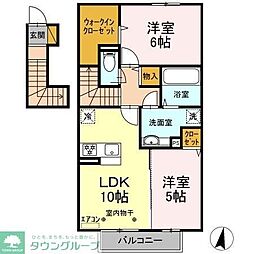 マテリアルレジデンス 2LDKの間取図画像