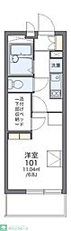 レオパレス大弥 1Kの間取図画像