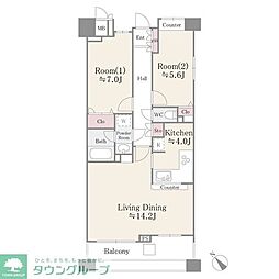 ガーデンアヴェニュー妙典 2LDKの間取図画像