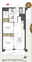 マンション第八松戸 2LDKの間取図画像
