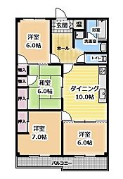 さつきマンション 4LDKの間取図画像