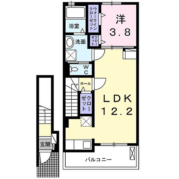 ルピナス 202｜千葉県野田市桜台(賃貸アパート1LDK・2階・42.56㎡)の写真 その2