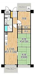 帝塚山セントポリア 3LDKの間取図画像