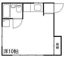 日東ハイツ ワンルームの間取図画像