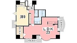 サンテデーレしかま 1LDKの間取図画像