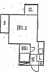 フローラル北平野 ワンルームの間取図画像