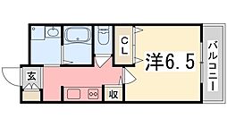 ハイツ中浜 1Kの間取図画像
