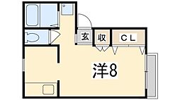 サンライフまつもと ワンルームの間取図画像