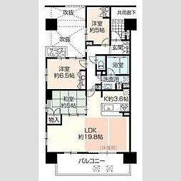エスリード姫路 3LDKの間取図画像