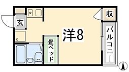 ジュネス新在家 ワンルームの間取図画像