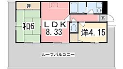 メゾンセルベィル 2LDKの間取図画像