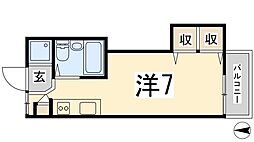 ジュネス野里 ワンルームの間取図画像