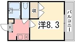 リッチウォーク市役所前A 1Kの間取図画像