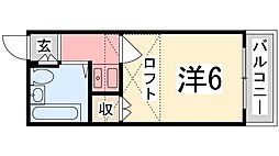 ジョイパレス新在家 1Kの間取図画像