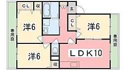 アピアス姫路B 3LDKの間取図画像