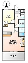 トリュイート2 1LDKの間取図画像