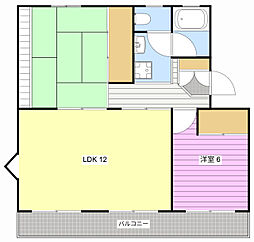 武藤ハイツ1 3DKの間取図画像