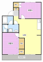 ラフォーレクラマエ 2LDKの間取図画像