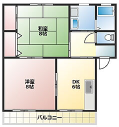 コーポホウクロ 2DKの間取図画像