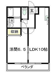 プランドール 1LDKの間取図画像