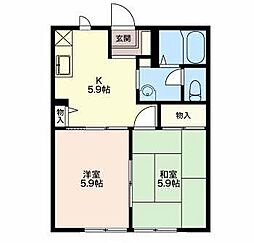 パストラルB 2Kの間取図画像