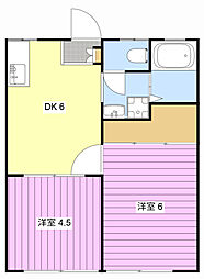大東ハイツ 2DKの間取図画像
